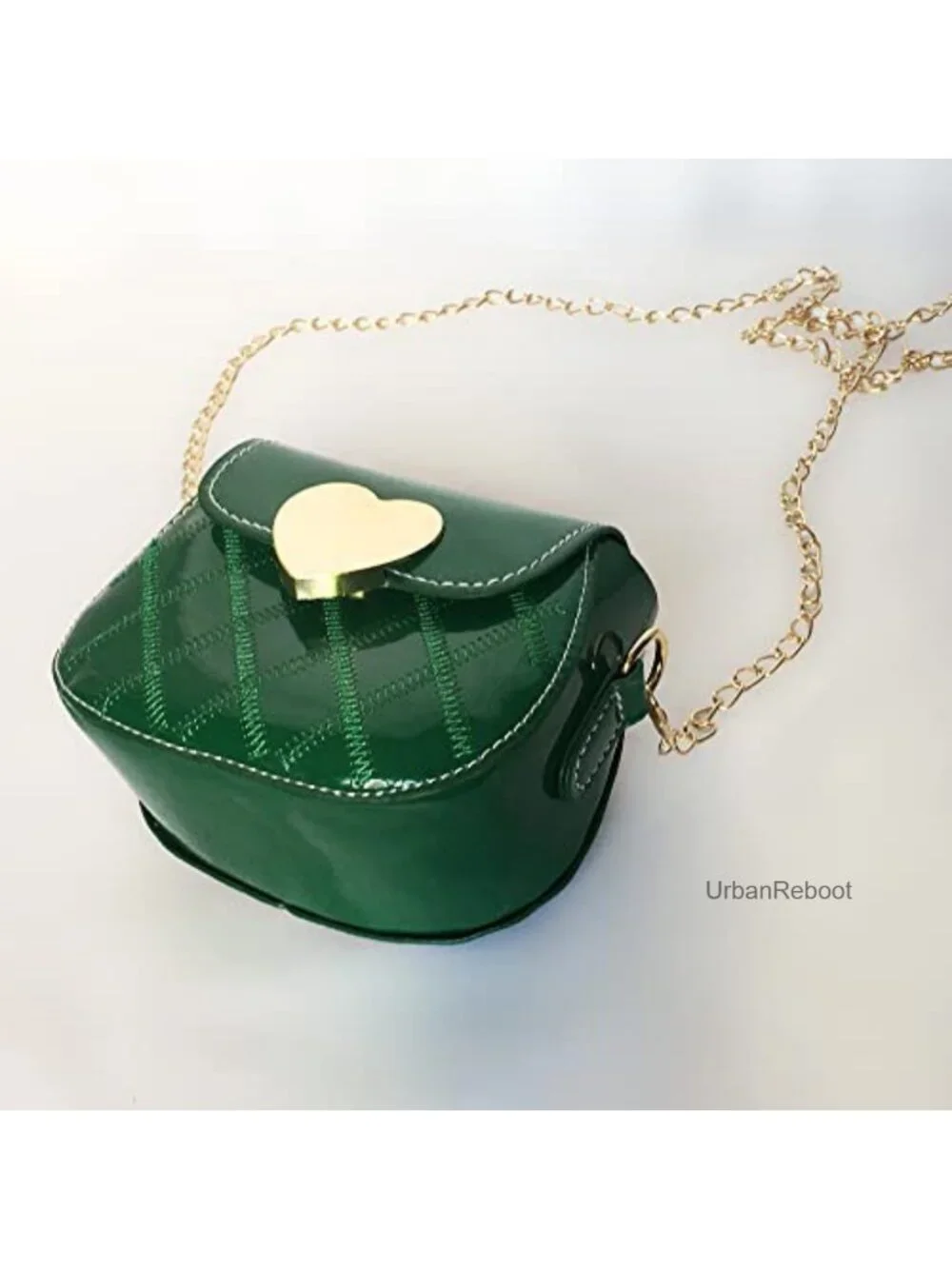 Girls Mini Saddle Bag PU Leather Crossbody Purse Detachable Chain Strap